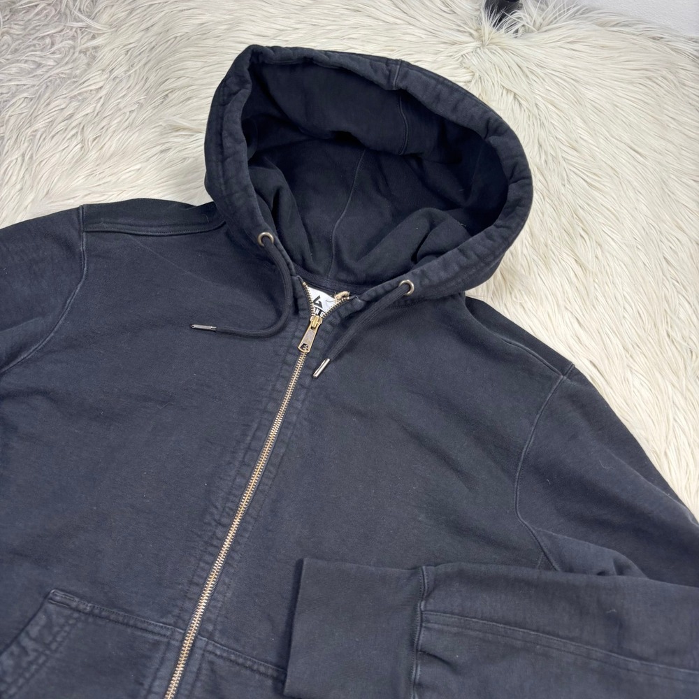 American Giant Men's XL Black Heavy Weight Zip Front Hoodie Reinforced Elbows - Picture 2 of 5